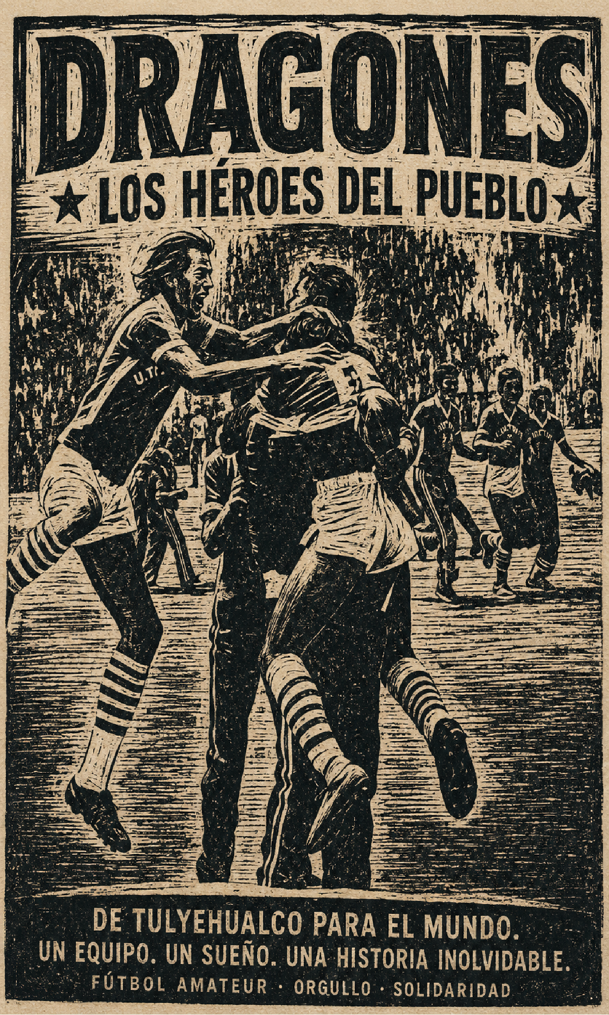 Póster de Dragones. Los héroes del pueblo